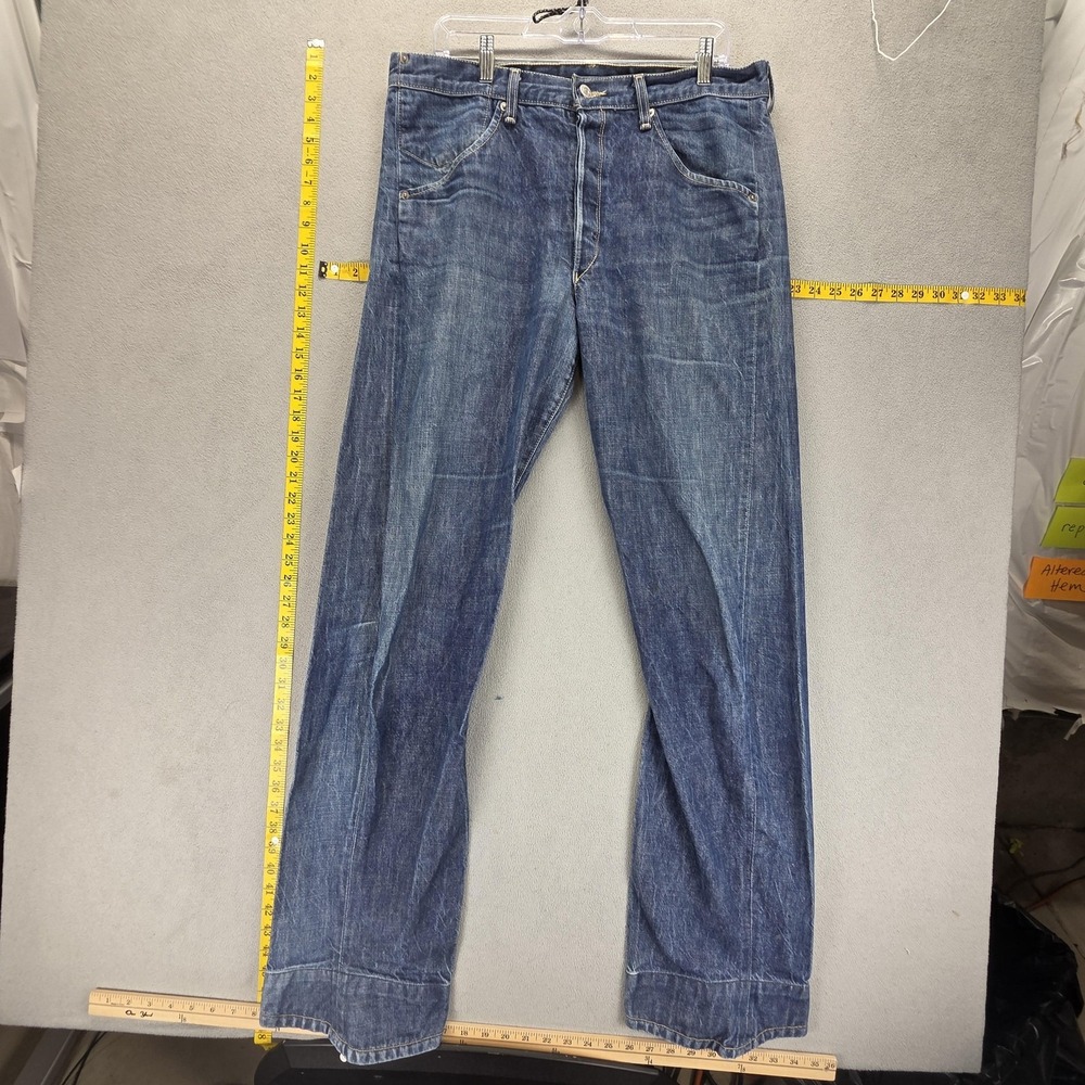 Vintage Levis Engineered Jeans Mens 34x36 Blue Twisted Button Fly Medium Wash